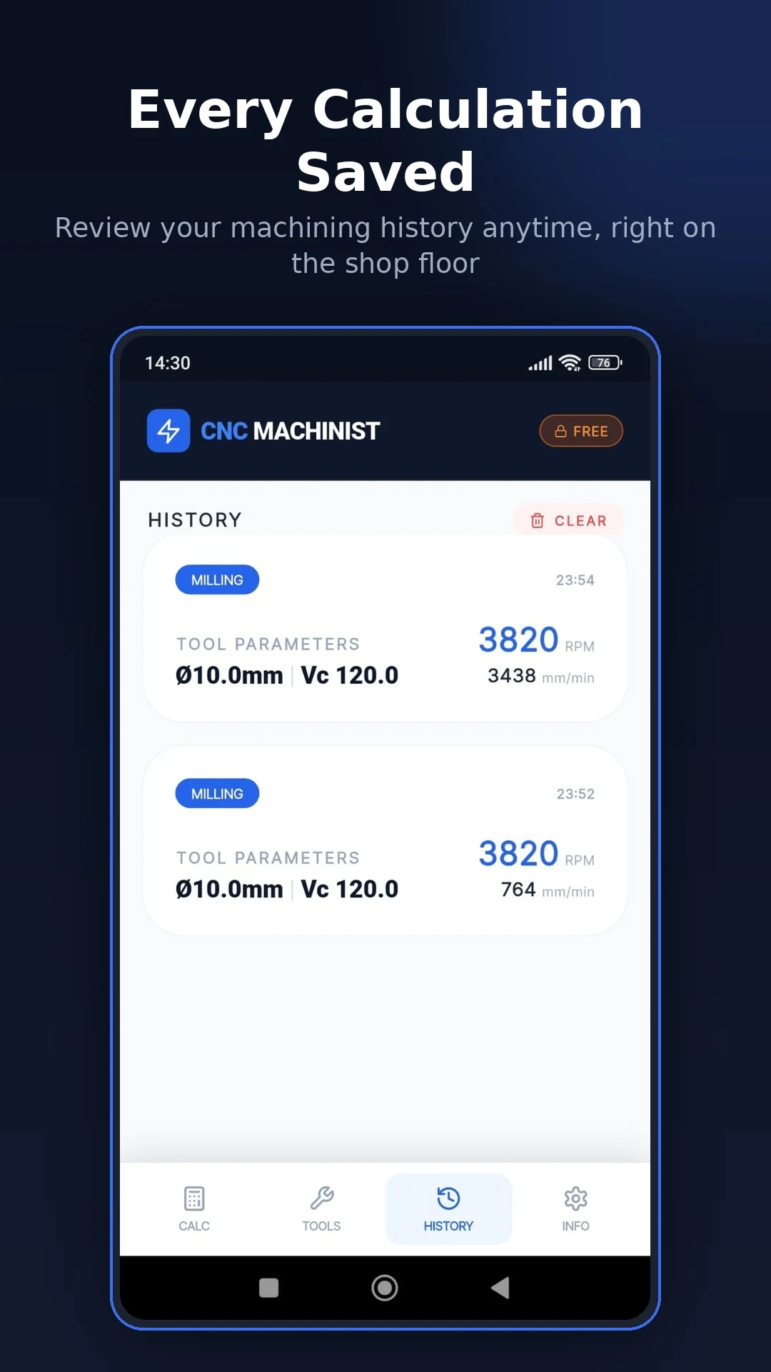 CNC Speeds & Feeds Calculator screenshot